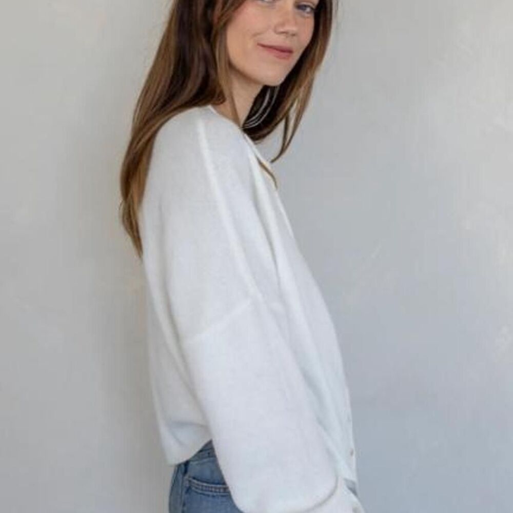 Things Between Women's White and Cream Cardigan - Picture 3 of 8